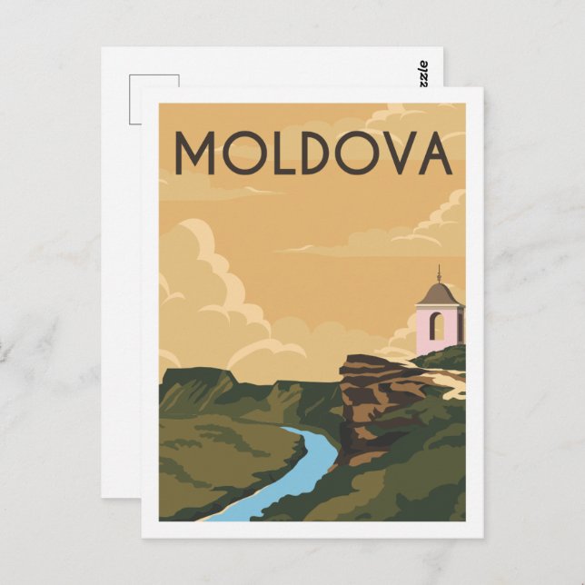 Moldova Famous Travel Place Illustration Postcard (Front/Back)