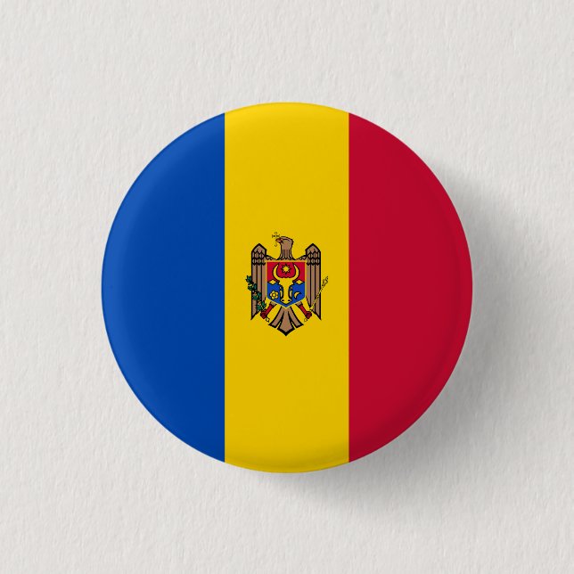 Moldova Flag 1 Inch Round Button (Front)