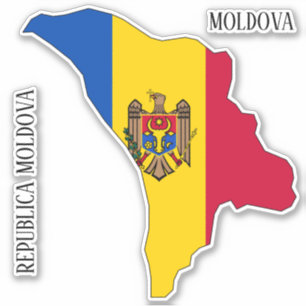 Moldova Flag Charming Patriotic Map