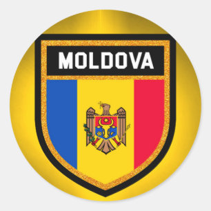 Moldova Flag Classic Round Sticker