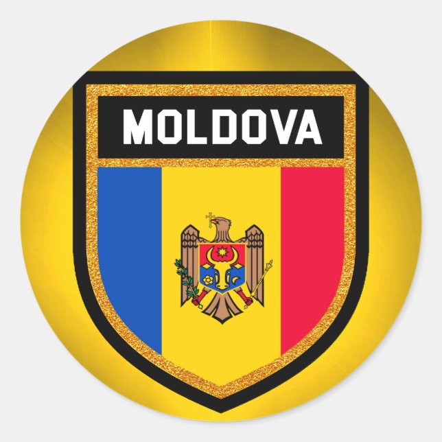 Moldova Flag Classic Round Sticker (Front)