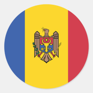 Moldova Flag Classic Round Sticker