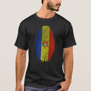 Moldova Flag Fingerprint It Is In My Dna For Moul T-Shirt