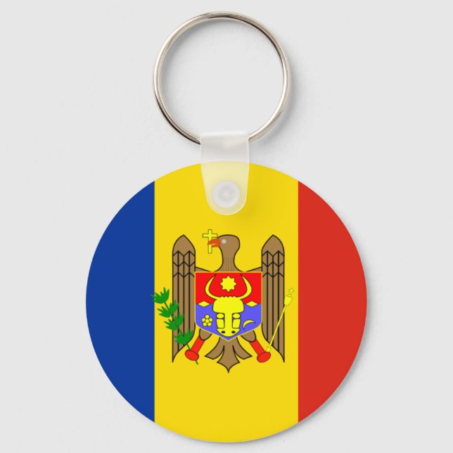 Moldova Flag Keychain (Front)
