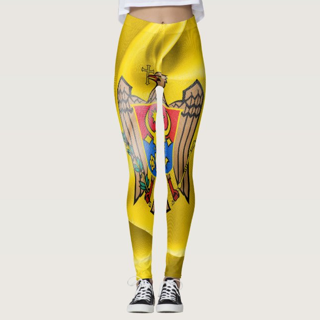 Moldova Flag Leggings (Front)