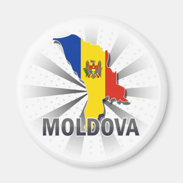 Moldova Flag Map 2.0 Magnet (Front)