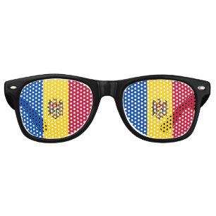Moldova Flag Retro Sunglasses