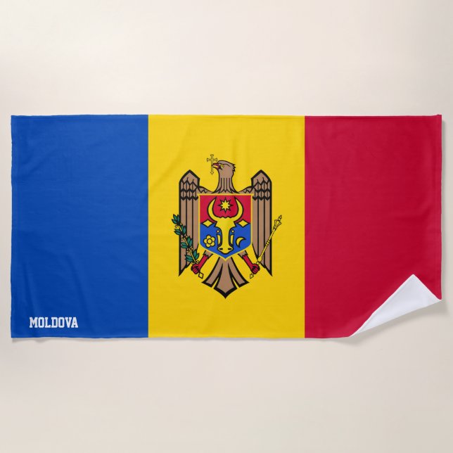 Moldova Flag Splendid Patriotic Beach Towel (Front)