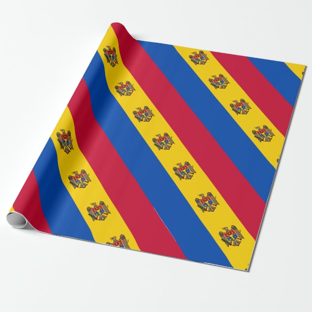Moldova Flag Wrapping Paper (Unrolled)