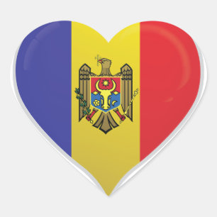 Moldova love flag pride heart sticker