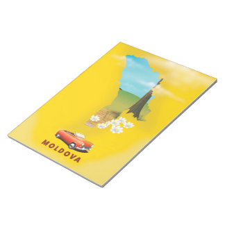 Moldova Map illustrated travel poster Notepad