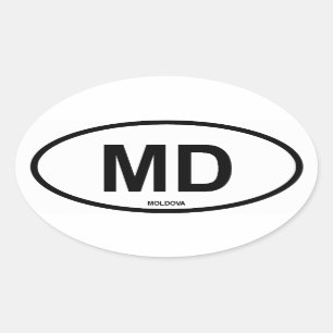 Moldova "MD" Oval Sticker
