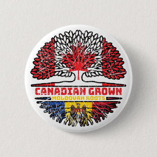 Moldova Moldovan Canadian Canada Tree Roots Flag 2 Inch Round Button