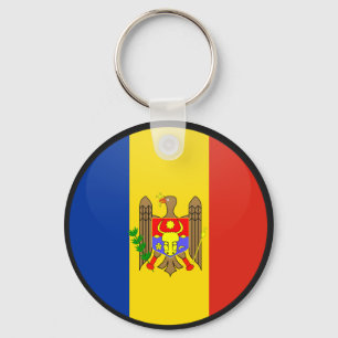 Moldova quality Flag Circle Keychain
