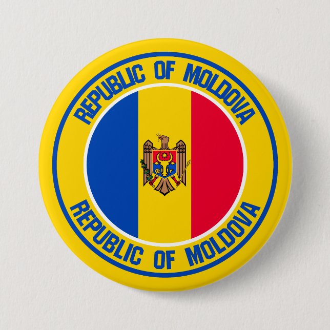 Moldova Round Emblem 3 Inch Round Button (Front)