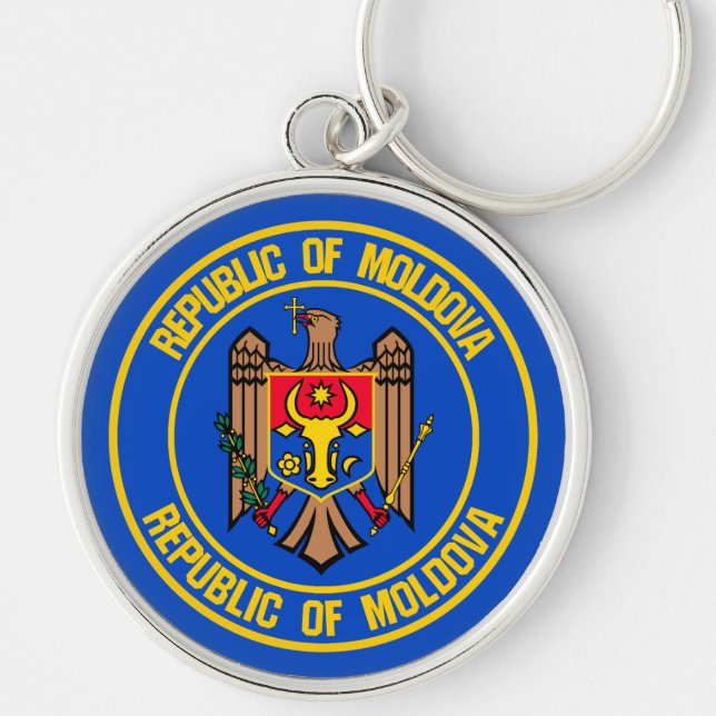 Moldova Round Emblem Keychain (Front)