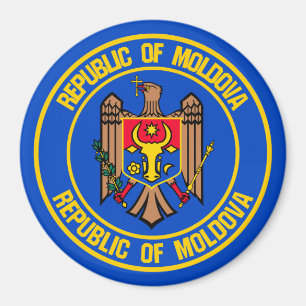 Moldova Round Emblem Magnet