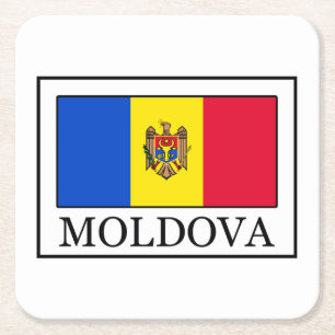 Moldova Square Paper Coaster