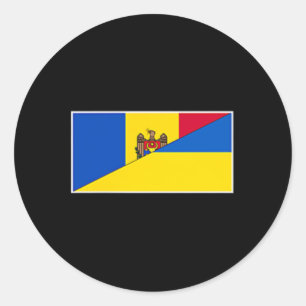 Moldova Ukraine Flag Moldovan Ukrainian Pride Nati Classic Round Sticker