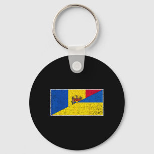 Moldova Ukraine Flag Moldovan Ukrainian Pride Nati Keychain