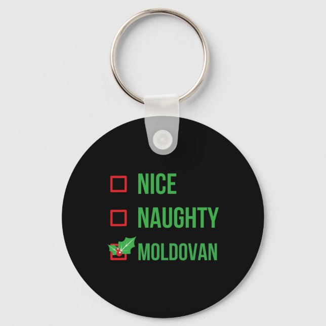 Moldovan Funny Moldova Pajama Christmas  Keychain (Front)