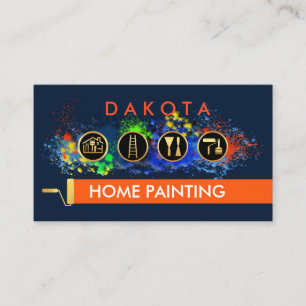 Moldy Colorful Paint Splatter Home Repair Business Card