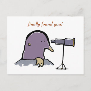 mole and telescope - cusomizable postcard