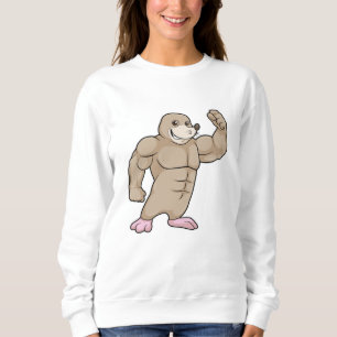 Mole as Bodybuilder with big Muscles Sweatshirt