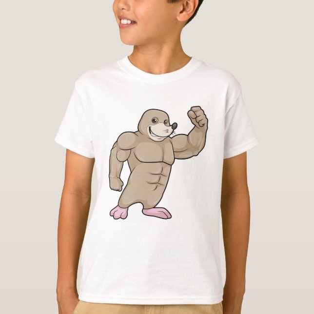 Mole as Bodybuilder with big Muscles T-Shirt (Front)