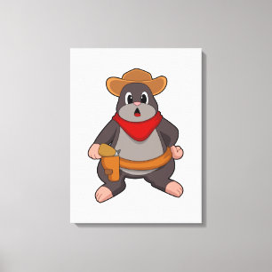 Mole as Cowboy Canvas Print
