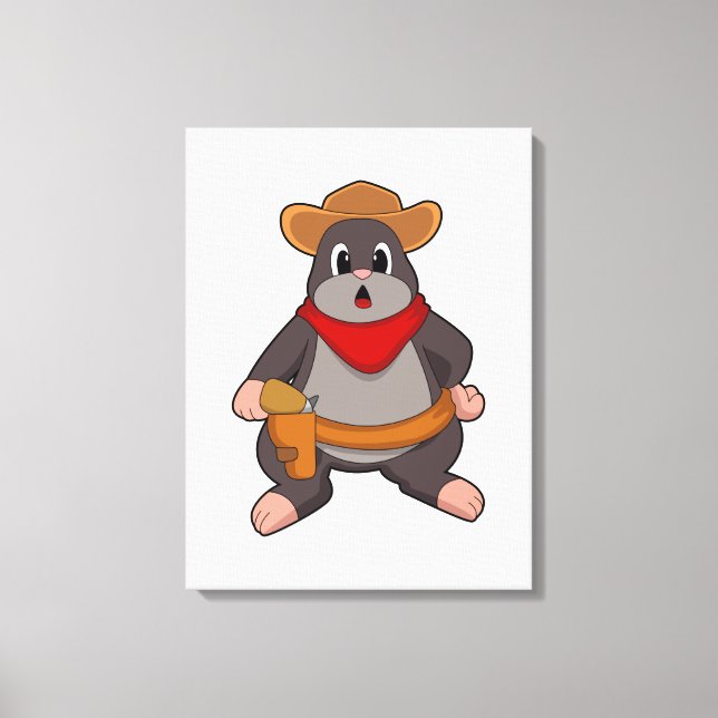 Mole as Cowboy Canvas Print (Front)