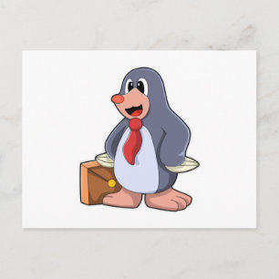 Mole as Entrepreneur with Bag Postcard