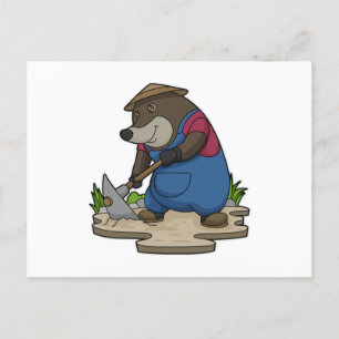 Mole as Farmer Postcard