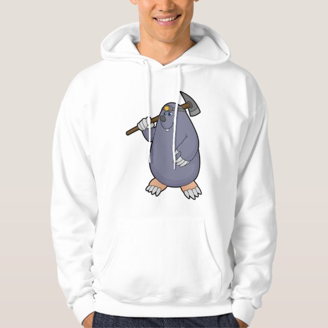 Mole as Farmer with Pickaxe & Spotlight Hoodie (Front)
