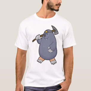 Mole as Farmer with Pickaxe & Spotlight T-Shirt