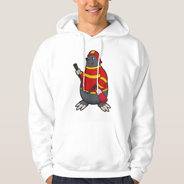 Mole as Firefighter with Fire extinguisher Hoodie (Front)