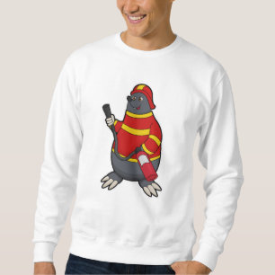 Mole as Firefighter with Fire extinguisher Sweatshirt