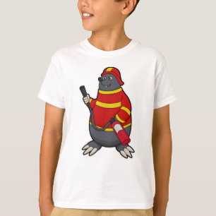 Mole as Firefighter with Fire extinguisher T-Shirt