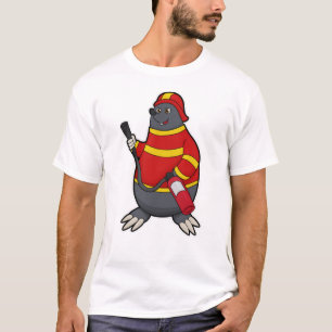 Mole as Firefighter with Fire extinguisher T-Shirt