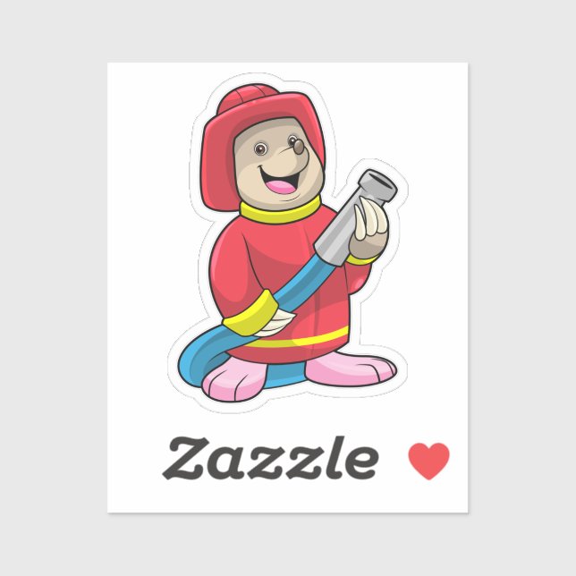 Mole as Firefighter with Hose (Sheet)