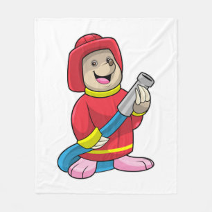 Mole as Firefighter with Hose Fleece Blanket