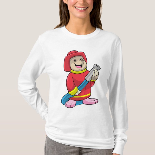 Mole as Firefighter with Hose T-Shirt (Front)