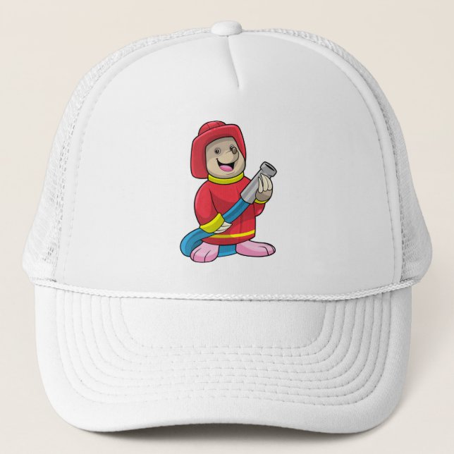 Mole as Firefighter with Hose Trucker Hat (Front)