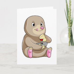 Mole as Gamer with Joystick Card