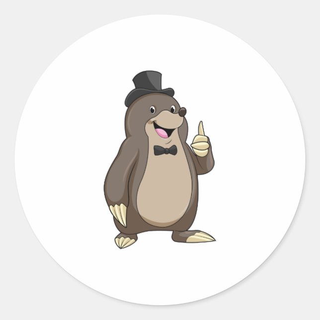 Mole as Groom with Tie Classic Round Sticker (Front)