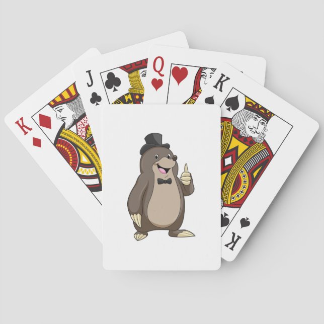 Mole as Groom with Tie Playing Cards (Back)
