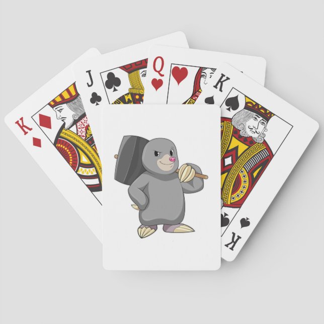 Mole as Handyman with Hammer Playing Cards (Back)