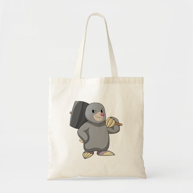 Mole as Handyman with Hammer Tote Bag (Front)