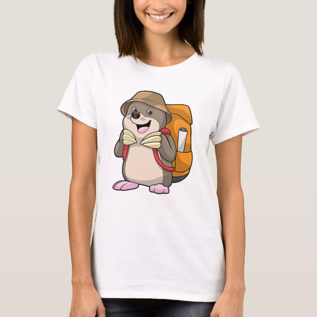 Mole as Hiker with Luggage T-Shirt (Front)