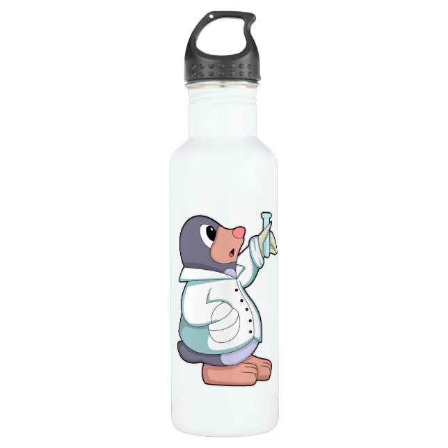 Mole as Scientist with Test tube 710 Ml Water Bottle (Front)